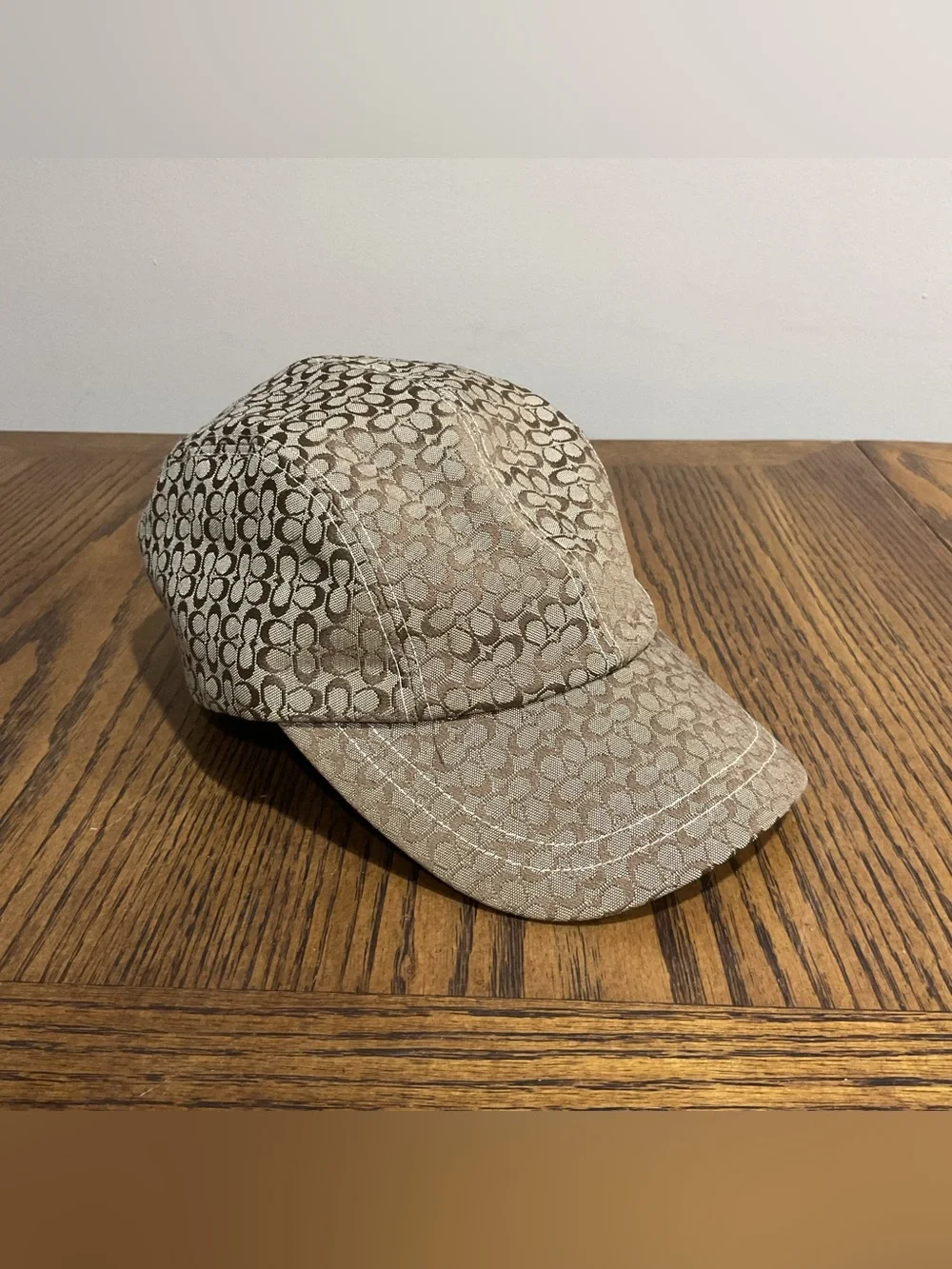 Coach Beige & Brown Signature Canvas Baseball Cap
